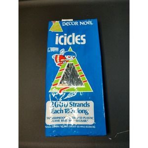 VTG NIB Christmas Tree Icicles Tinsel Metalized Holiday Decor Noel